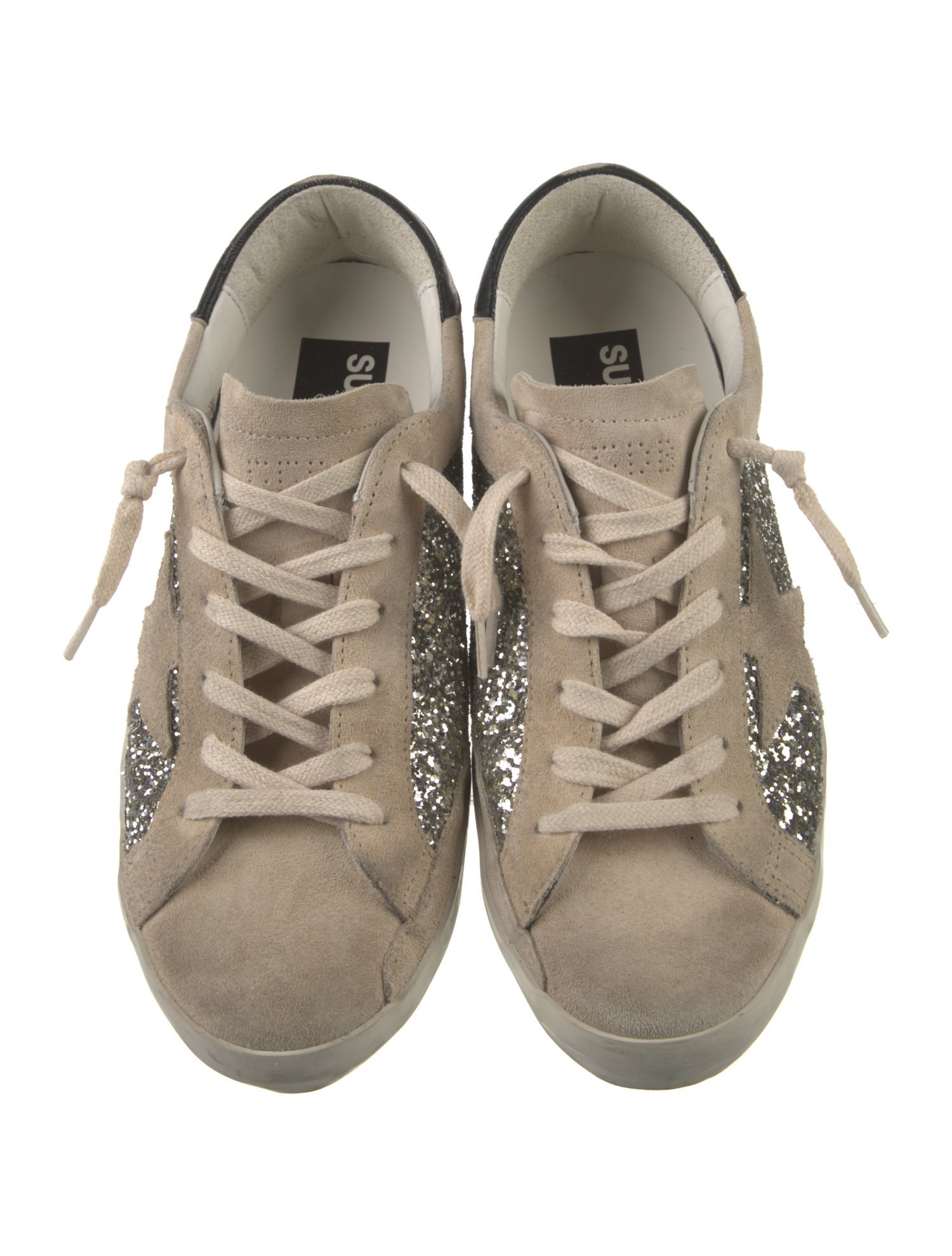 Golden Goose Suede Colorblock Pattern Sneakers